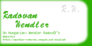 radovan wendler business card